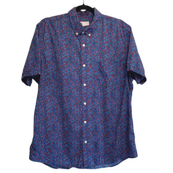 GAP Other - Gap MicroFloral Button Down Shirt Large Slim Fit Preppy Modern Classic Coastal